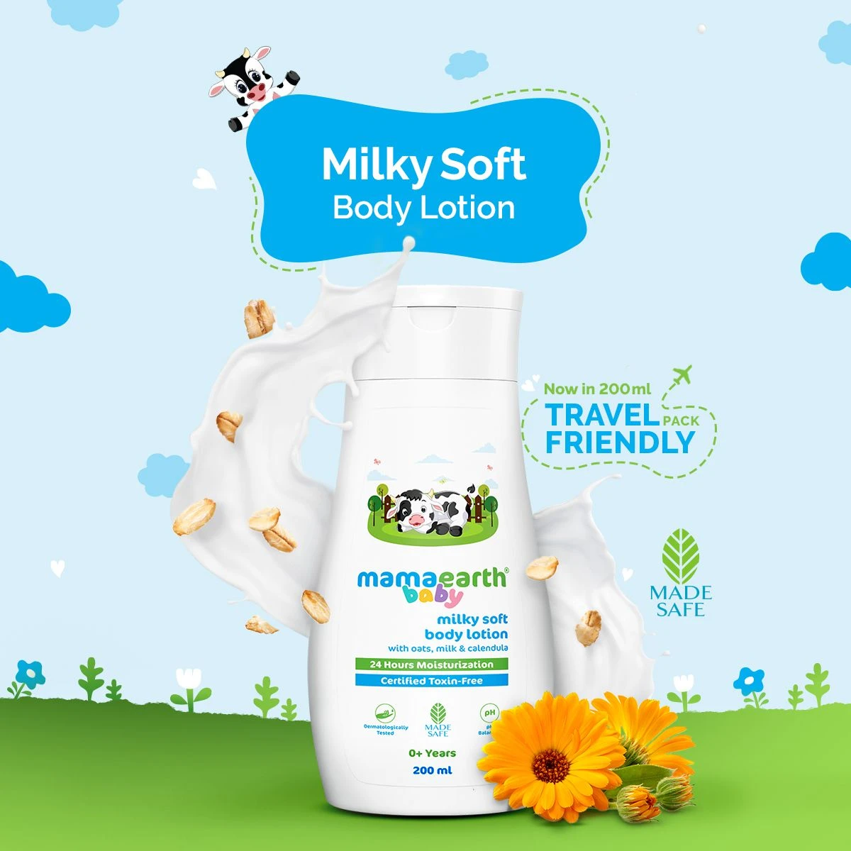 Milky Soft Body Lotion for Babies with Oats, Milk & Calendula