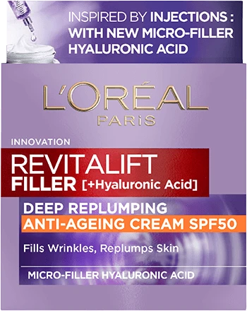 Revitalift Filler Hyaluronic Acid Anti-Wrinkle SPF 50 Day Cream