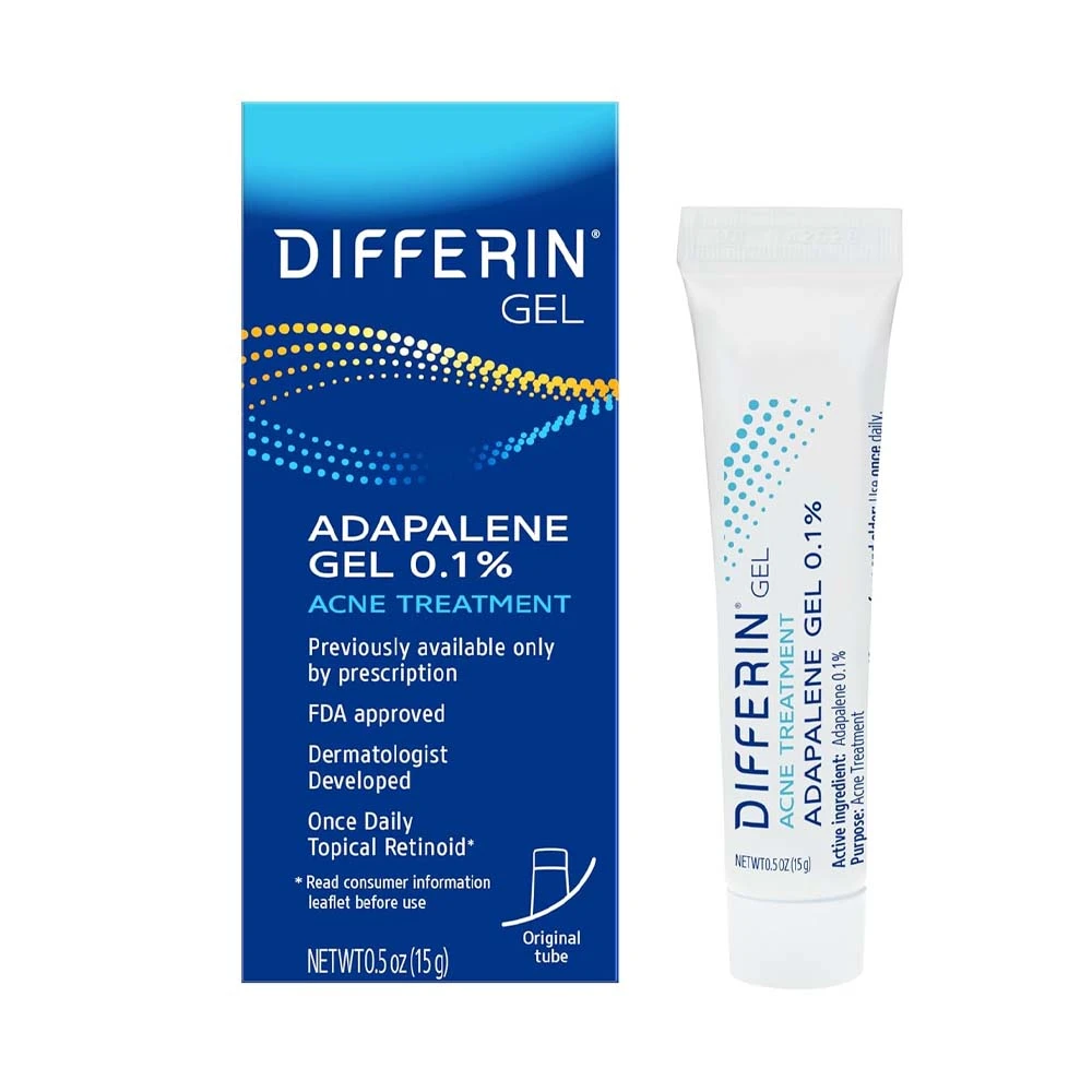 Differin Acne Treatment Adapalene 0.1% Gel Tube