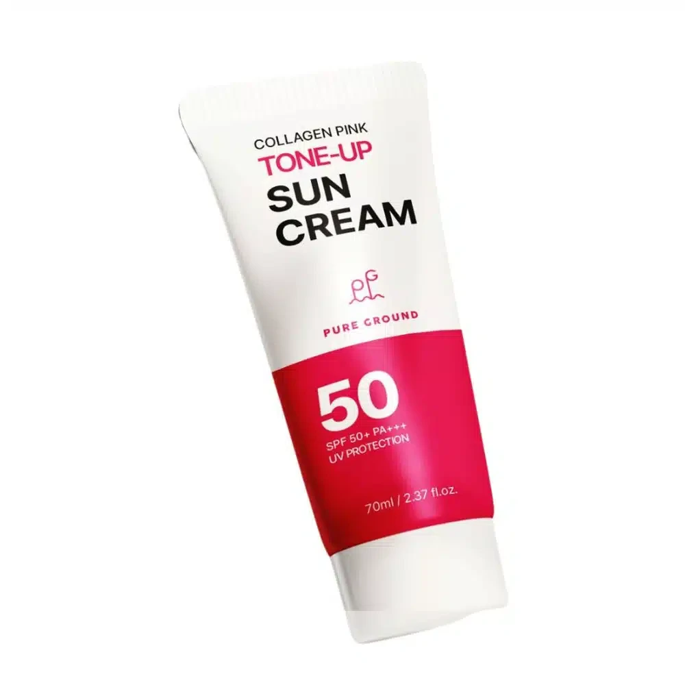 Pure Ground Collagen Pink Tone Up Sun Cream SPF50+