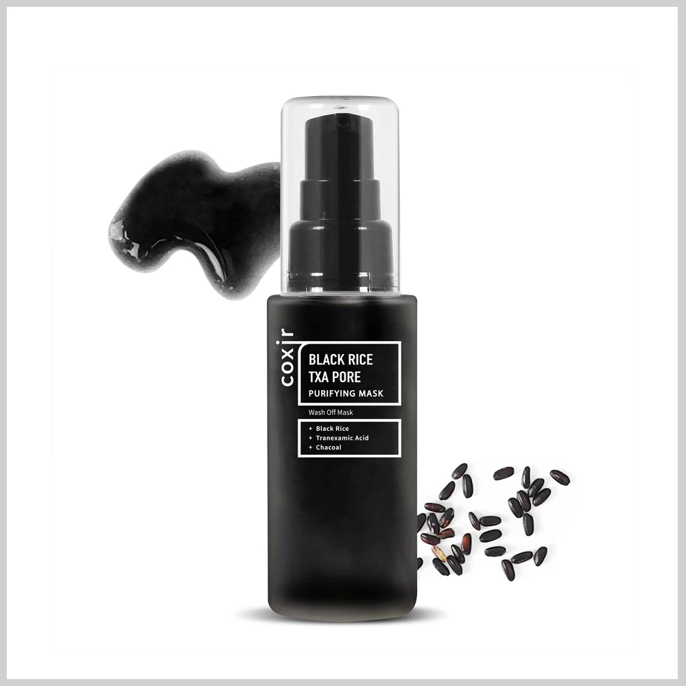 Coxir Black Rice TXA Pore Purifying Mask with Tranexamic Acid 3-in-1 Detox Serum