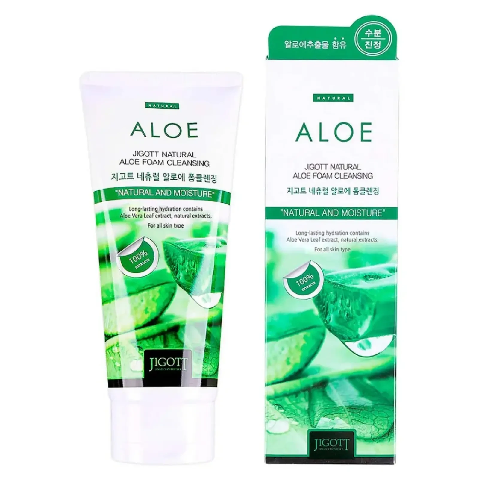 JIGOTT NATURAL ALOE FOAM CLEANSING FACIAL CLEANSER