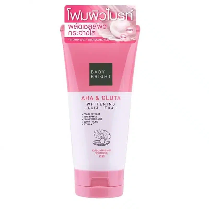 AHA & Gluta Whitening Facial Foam Baby Bright